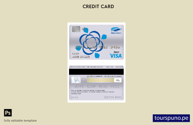 listo para imprimir plantilla de tarjeta de débito visa bancaria Progreso de Rep